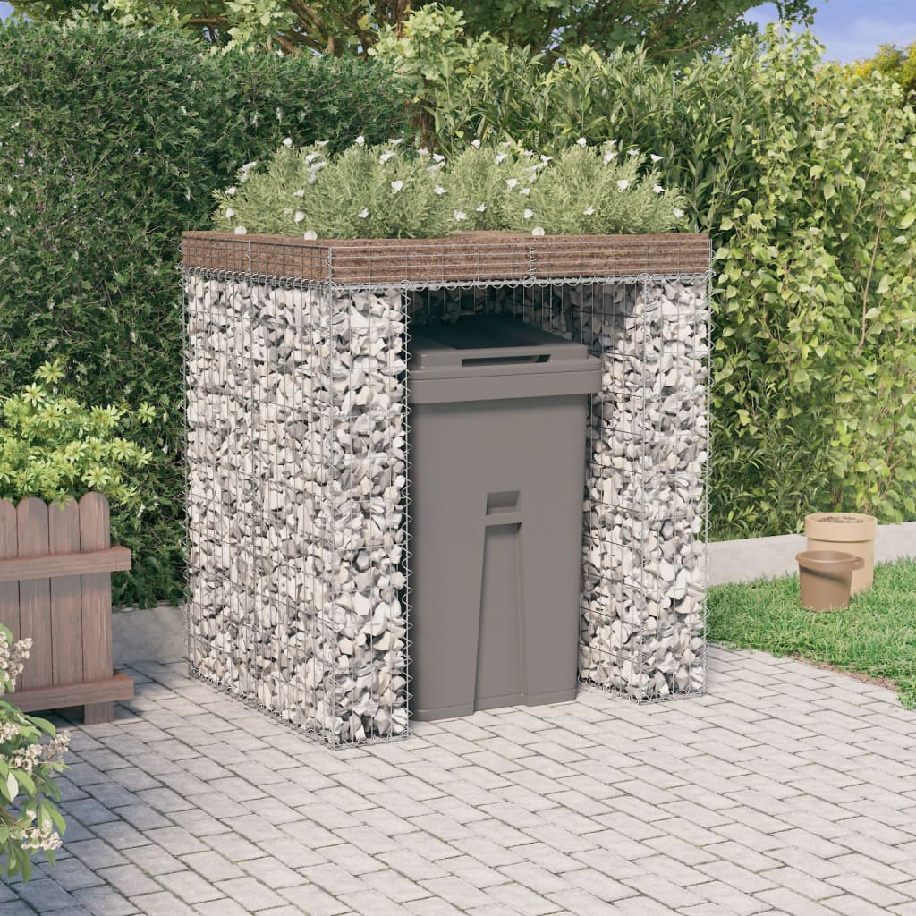 vidaXL Gabion Wall for Garbage Bin 110x91x120 cm Galvanised Iron