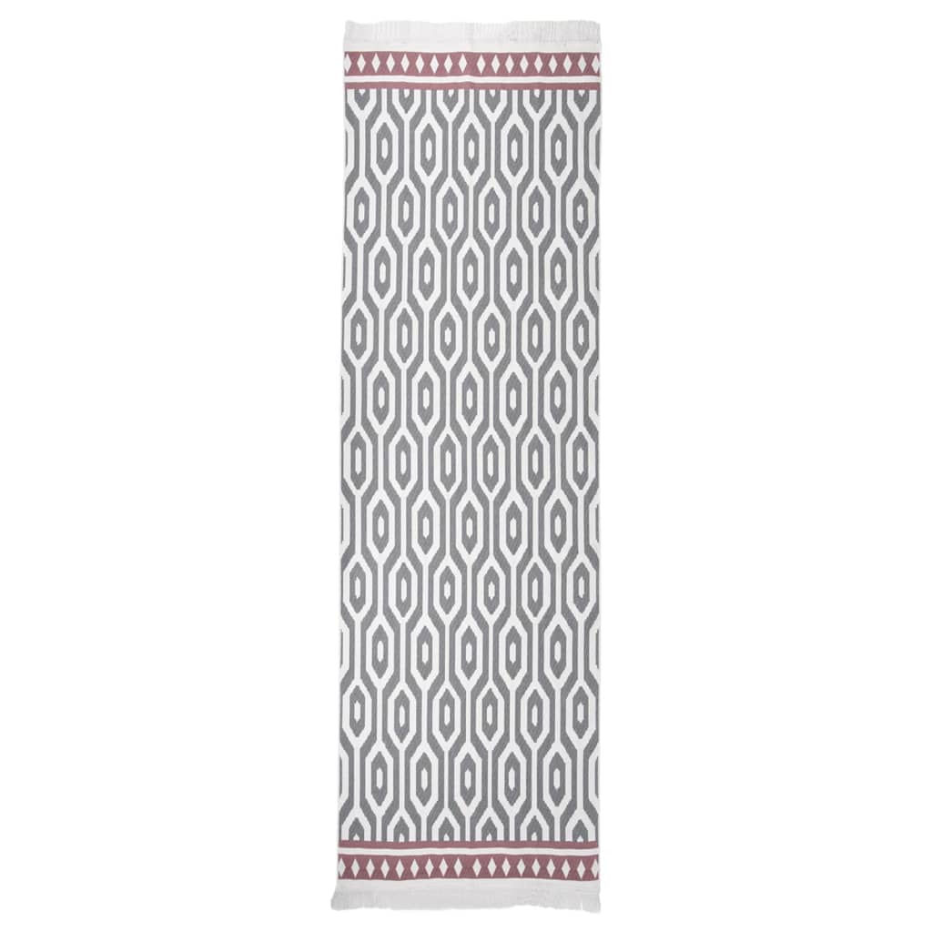 vidaXL Rug Grey 80x300 cm Cotton