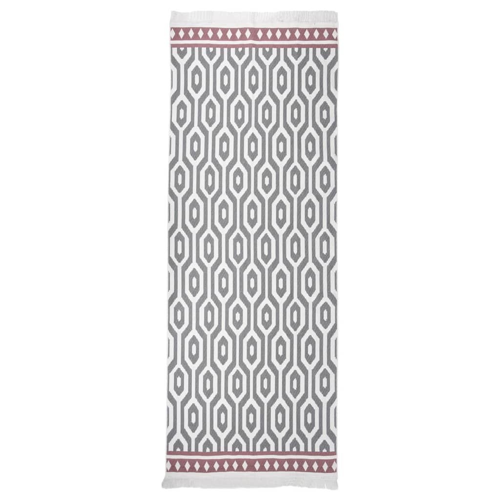 vidaXL Rug Grey 100x300 cm Cotton