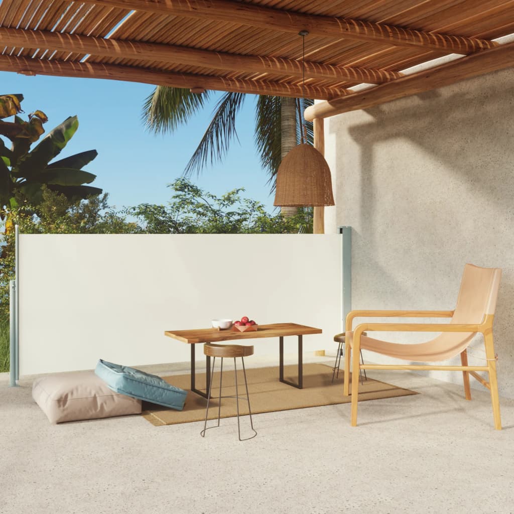 vidaXL Patio Retractable Side Awning 117x300 cm Cream