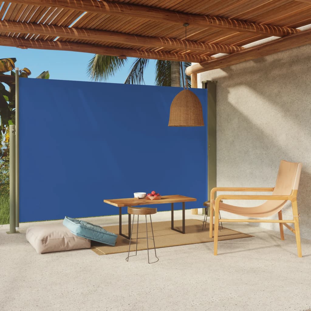vidaXL Patio Retractable Side Awning 200x300 cm Blue