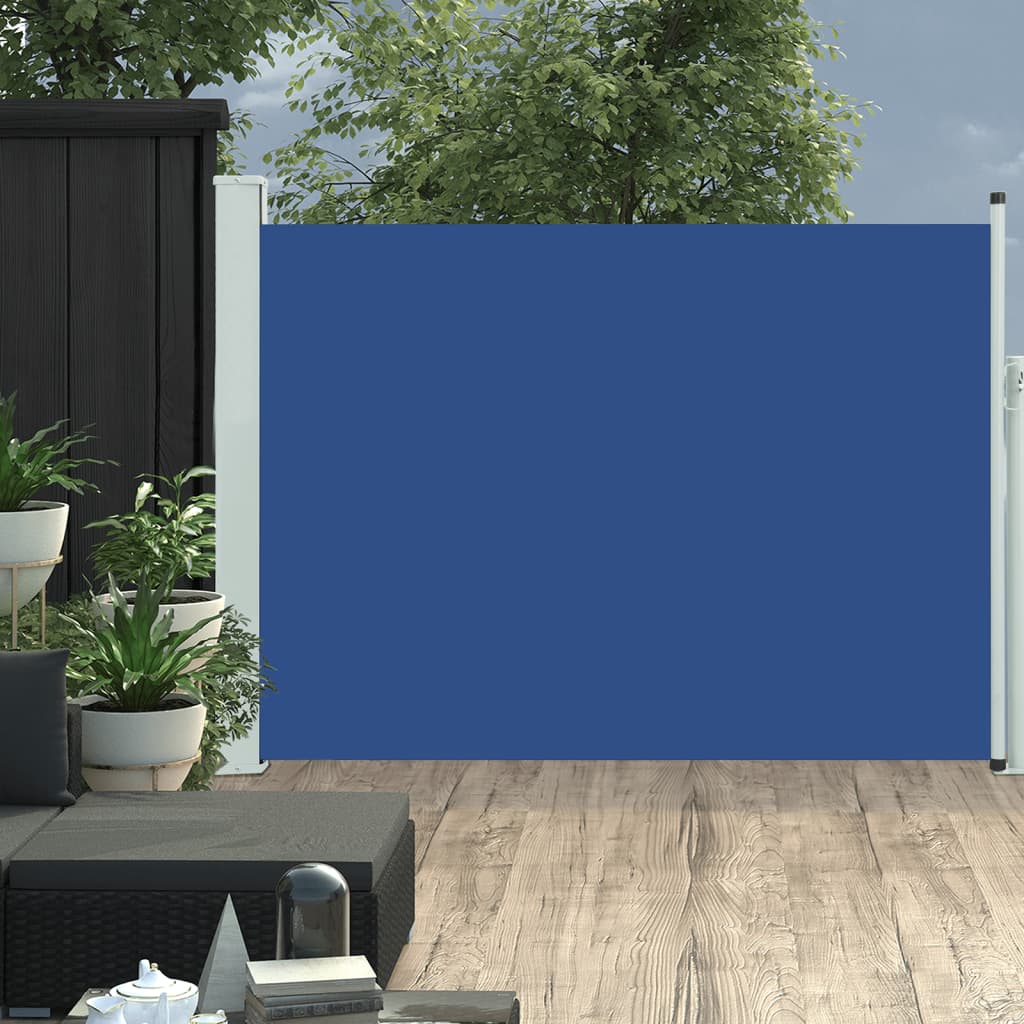 vidaXL Patio Retractable Side Awning 117x500 cm Blue