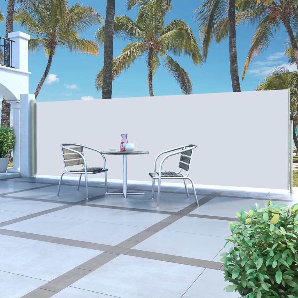 vidaXL Patio Retractable Side Awning 160x500 cm Cream