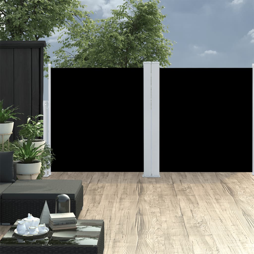 vidaXL Retractable Side Awning Black 117x600 cm