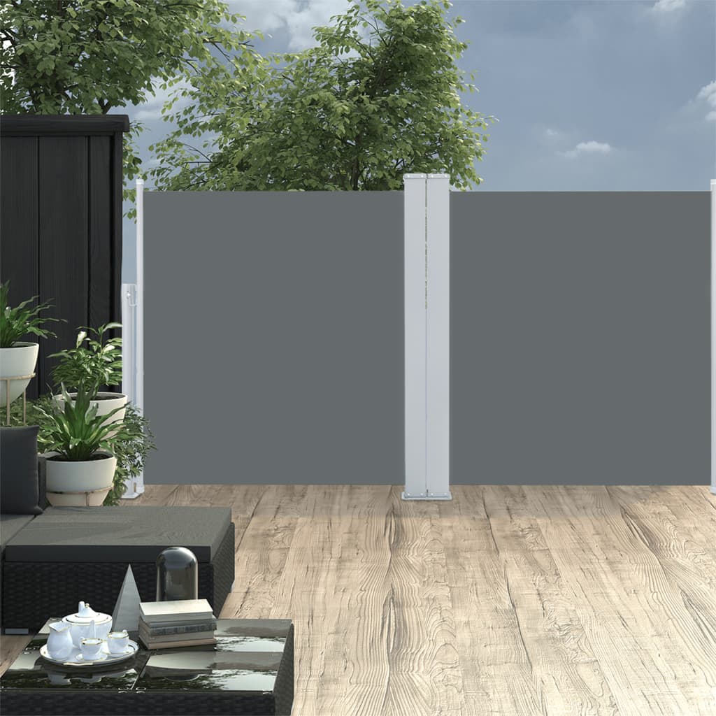 vidaXL Retractable Side Awning Anthracite 117x600 cm