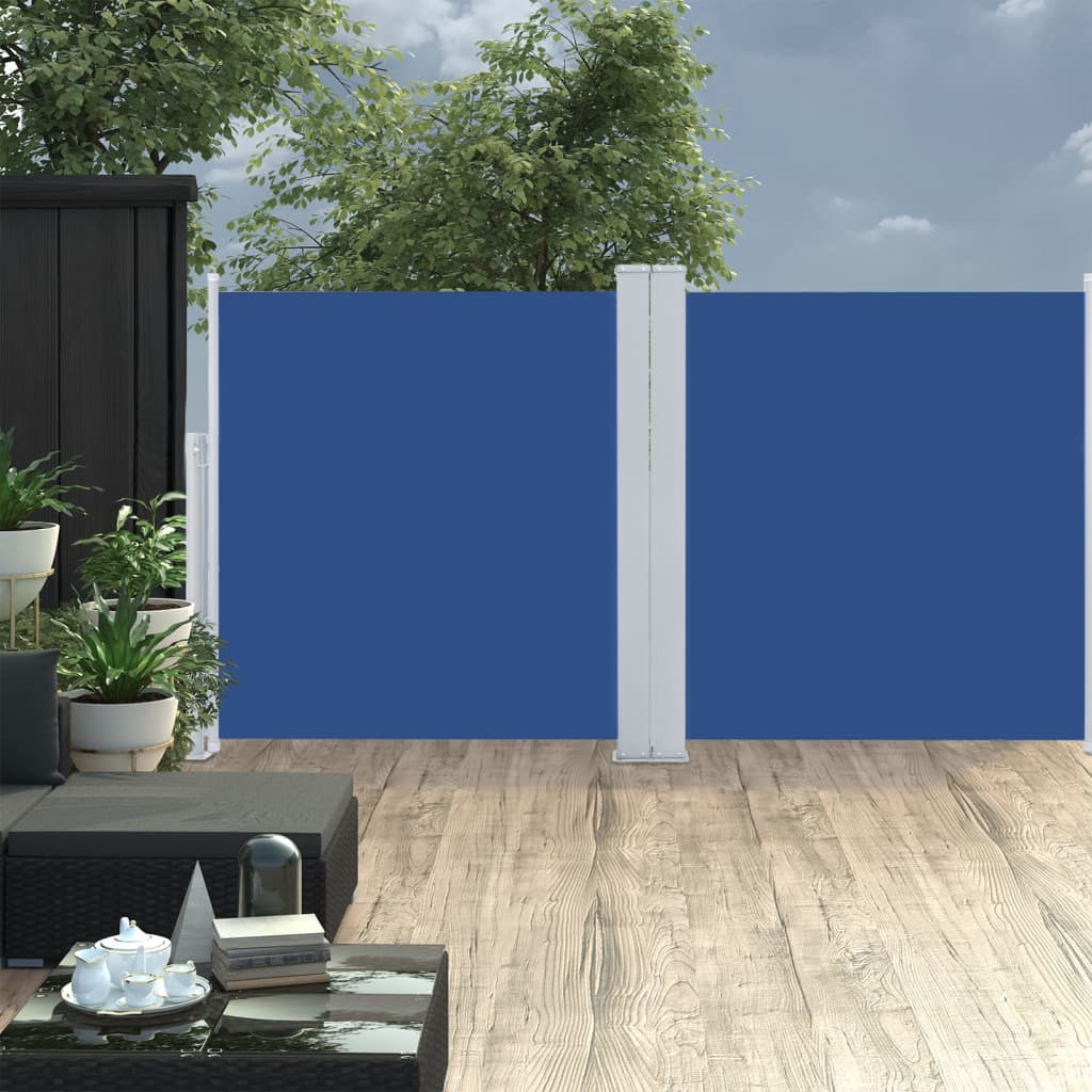 vidaXL Retractable Side Awning Blue 117x600 cm