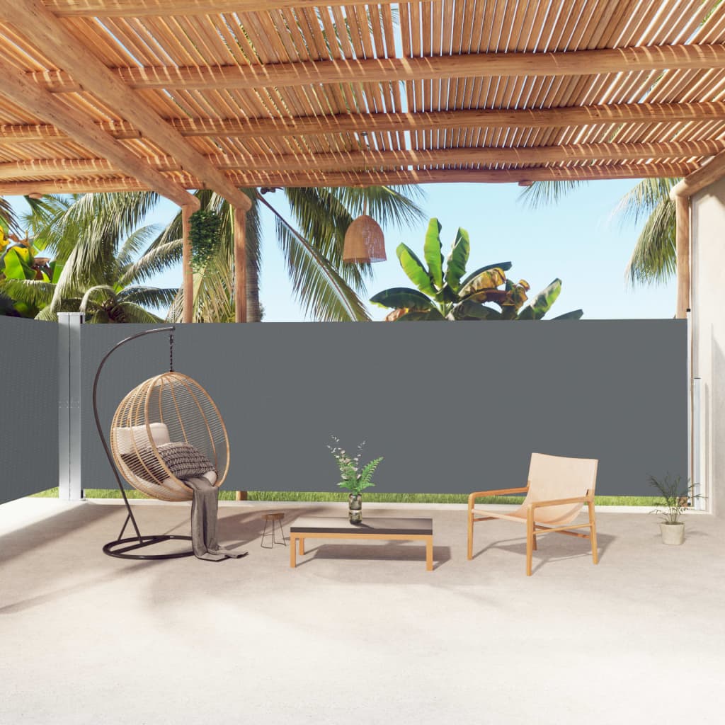 vidaXL Retractable Side Awning Anthracite 180x1000 cm