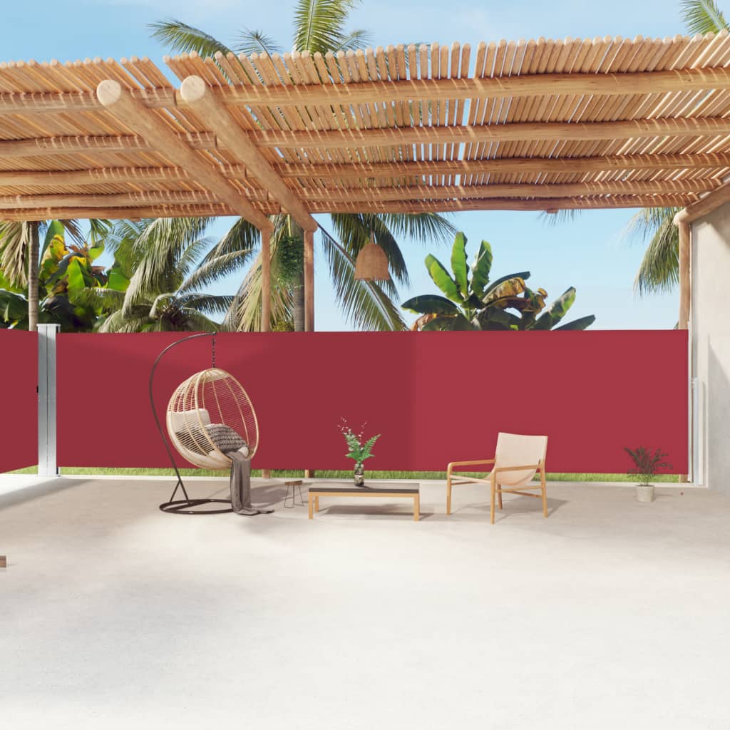 vidaXL Retractable Side Awning Red 180x1200 cm