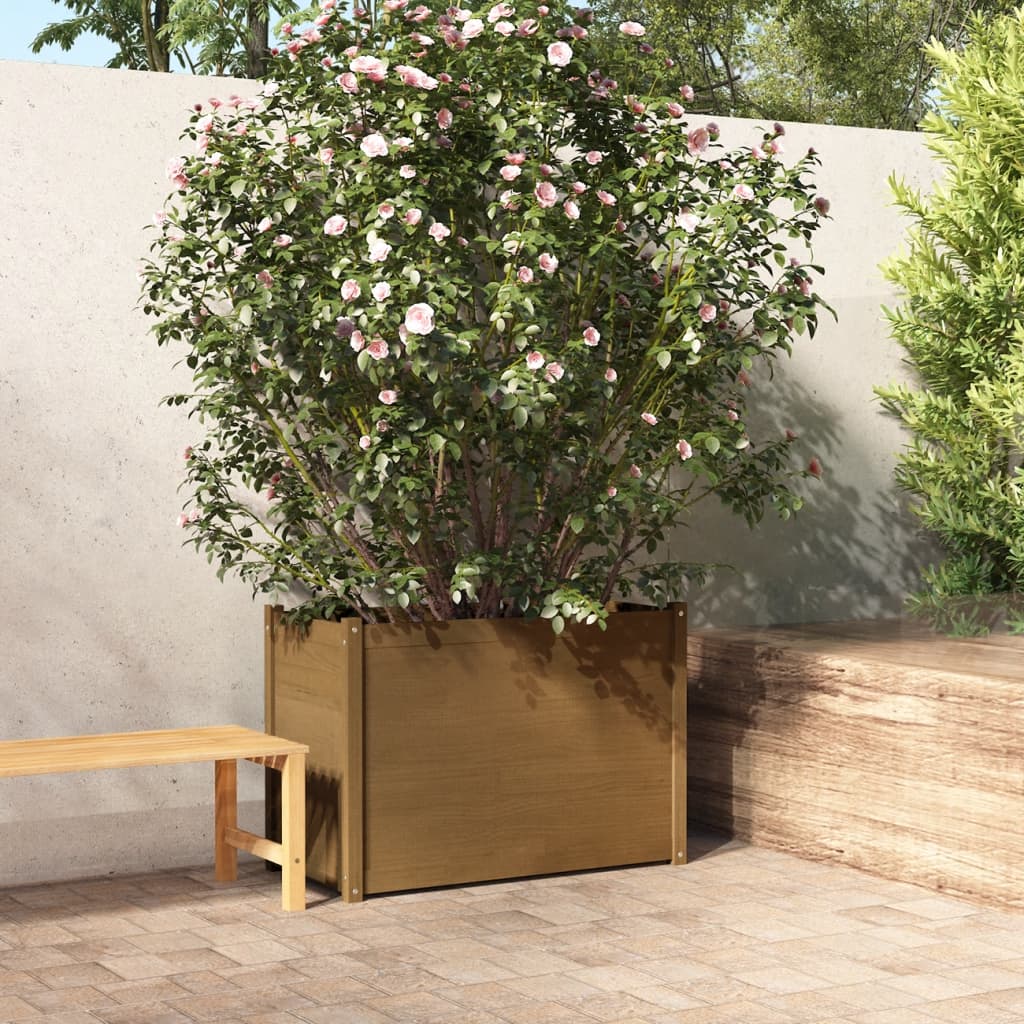 vidaXL Garden Planter Honey Brown 100x50x70 cm Solid Pinewood