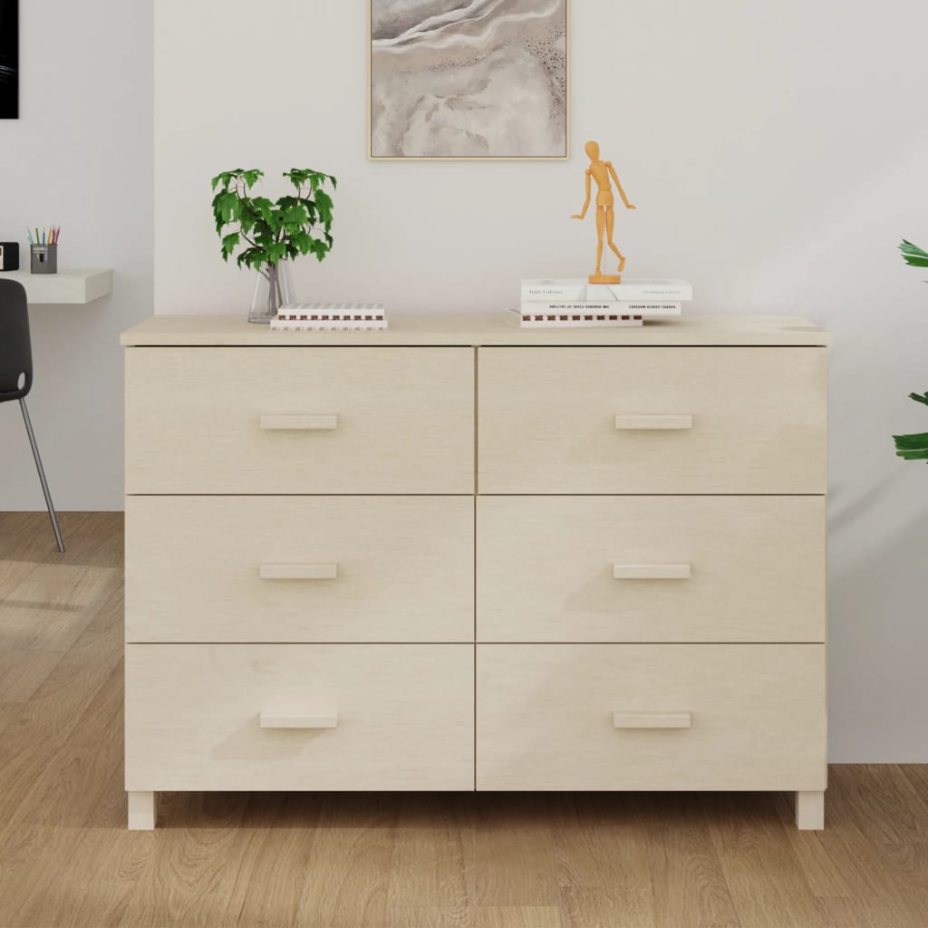 vidaXL Sideboard HAMAR Honey Brown 113x40x80 cm Solid Wood Pine