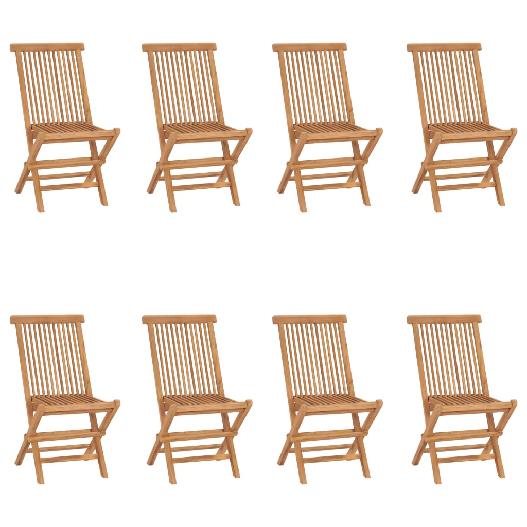 vidaXL Folding Garden Chairs 8 pcs Solid Teak Wood
