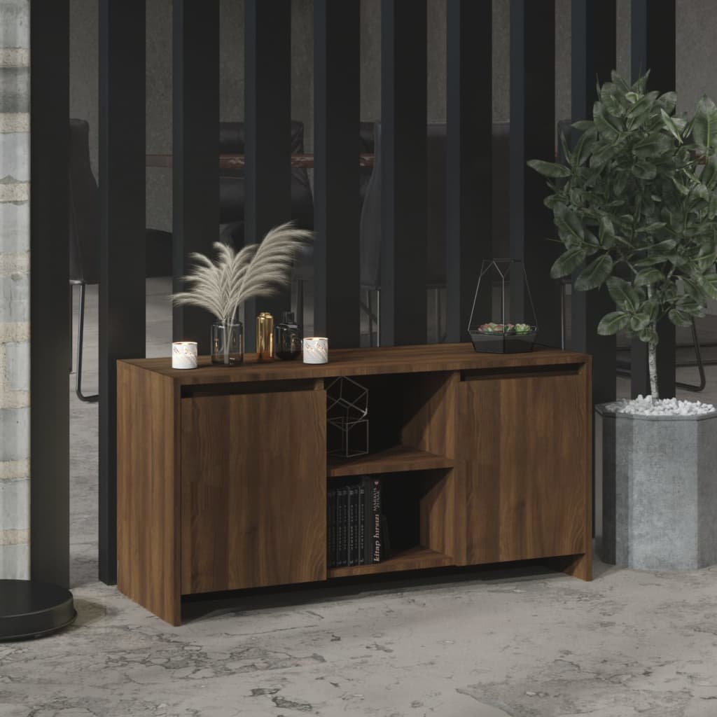 vidaXL TV Cabinet Brown Oak 102x37.5x52.5 cm Engineered Wood