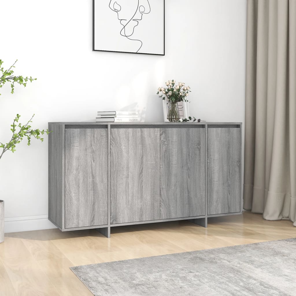 vidaXL Sideboard Grey Sonoma 135x41x75 cm Engineered Wood