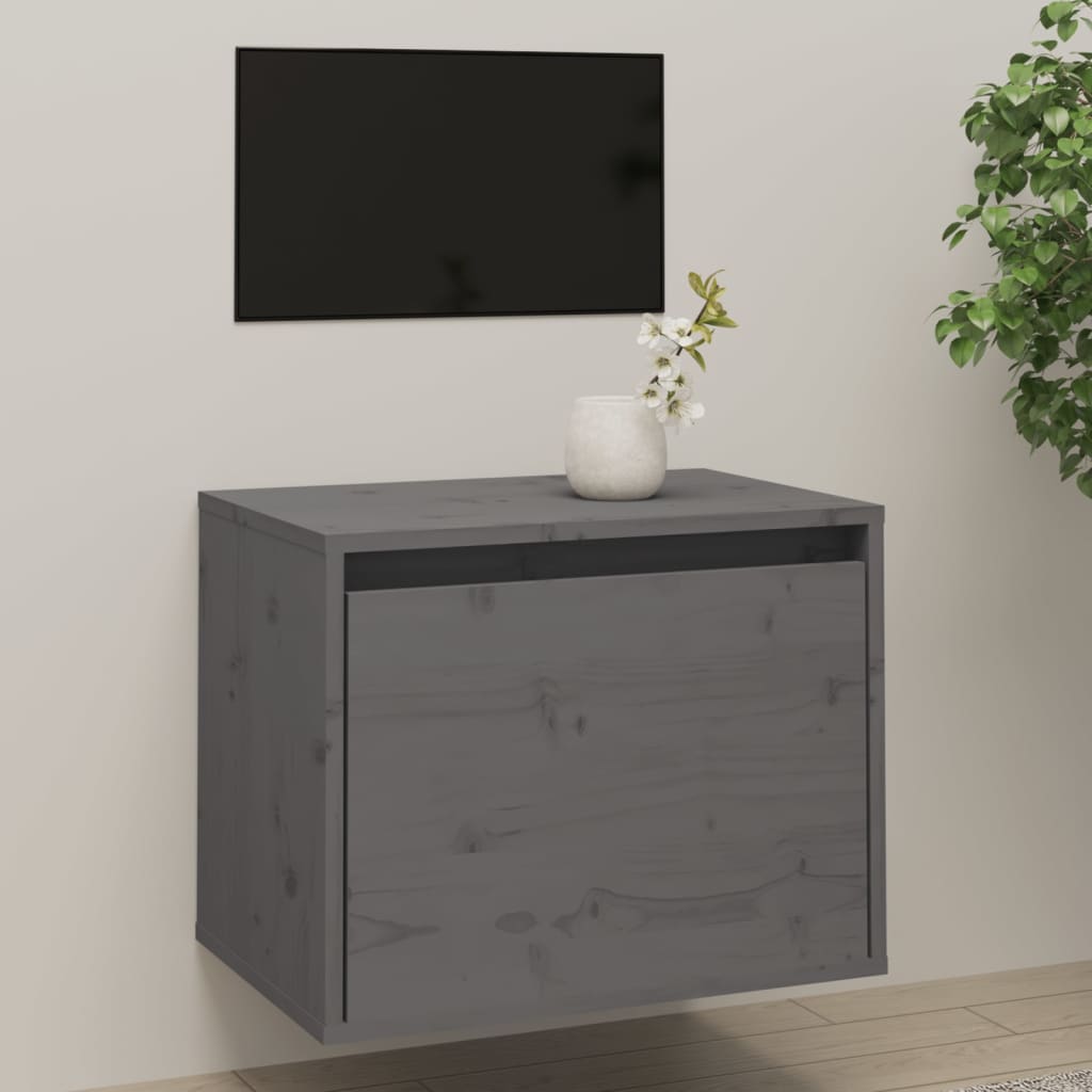 vidaXL Wall Cabinet Grey 45x30x35 cm Solid Pinewood
