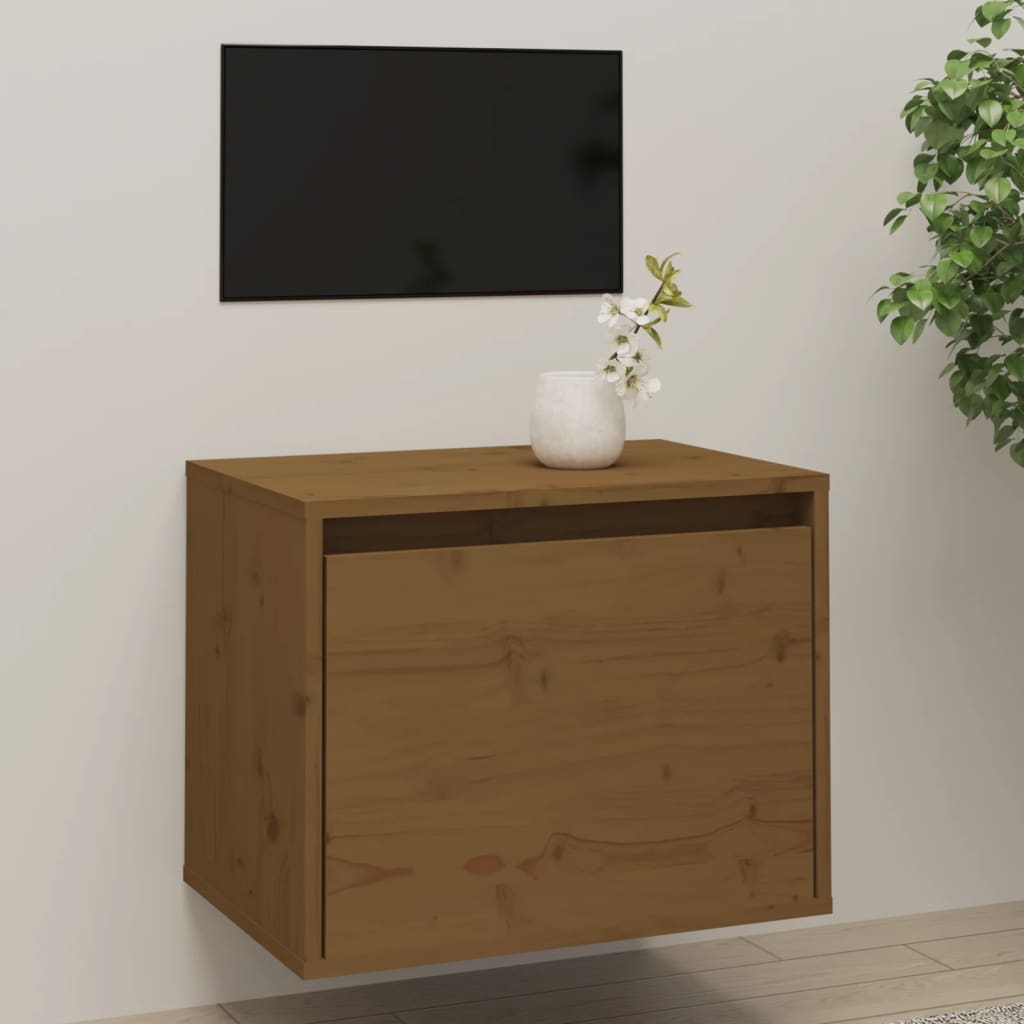 vidaXL Wall Cabinet Honey Brown 45x30x35 cm Solid Pinewood