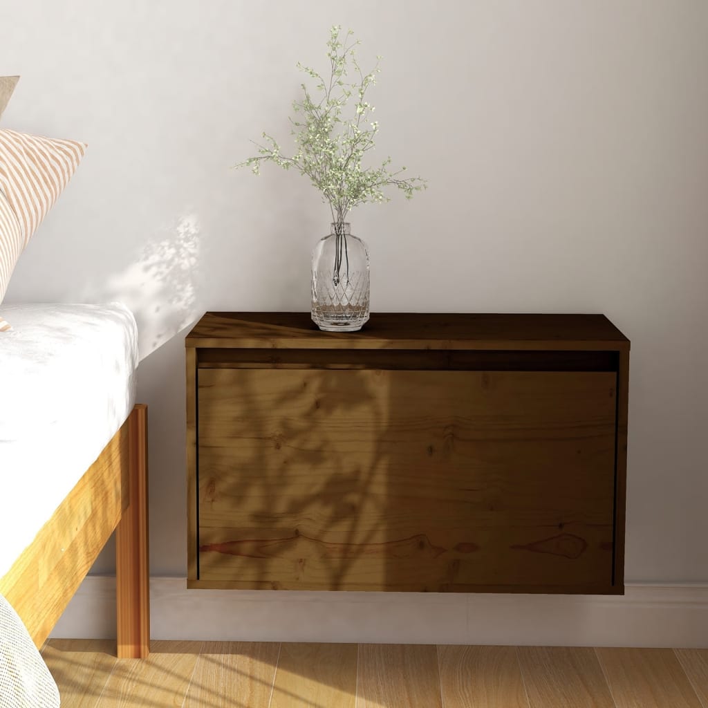 vidaXL Wall Cabinet Honey Brown 60x30x35 cm Solid Pinewood