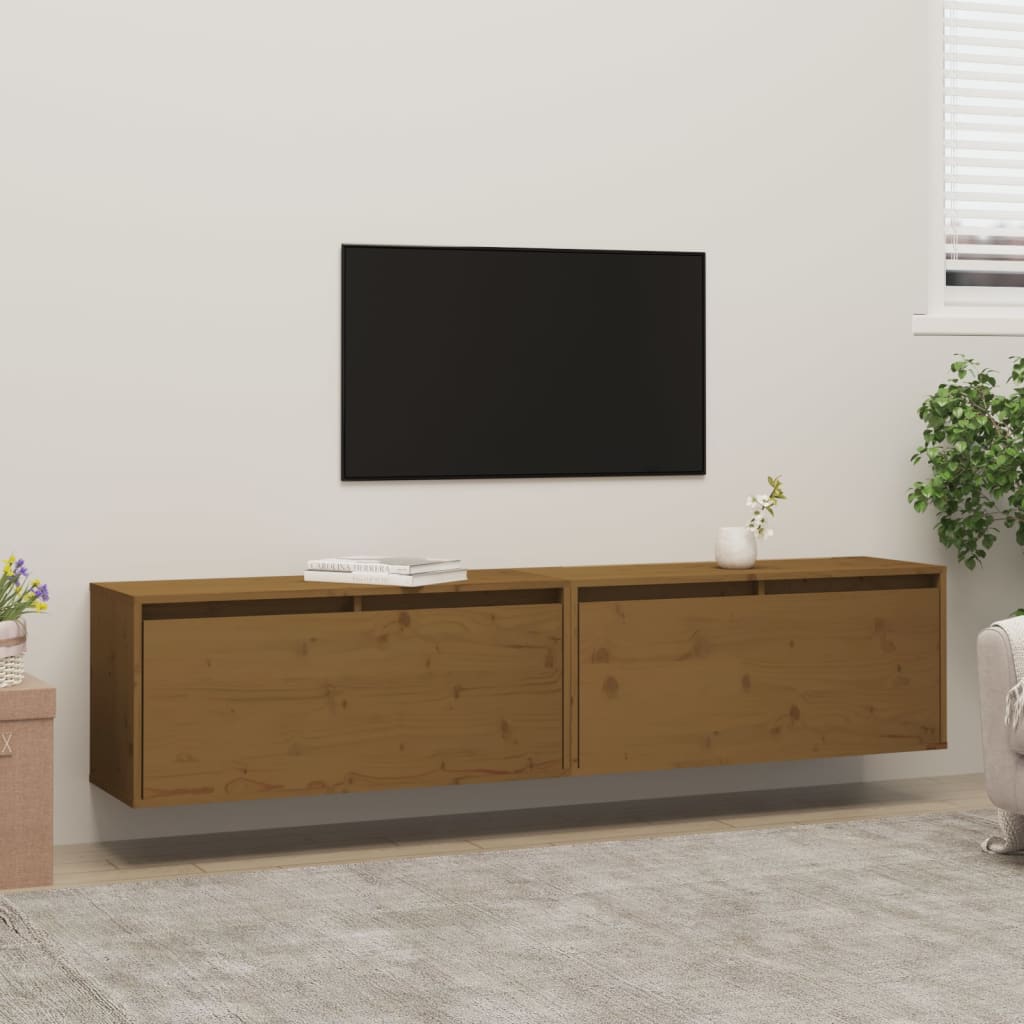 vidaXL Wall Cabinets 2 pcs Honey Brown 80x30x35 cm Solid Wood Pine