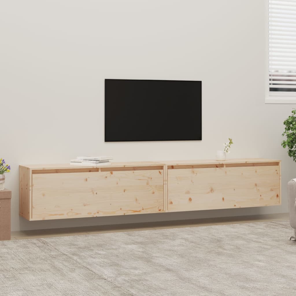 vidaXL Wall Cabinets 2 pcs 100x30x35 cm Solid Wood Pine