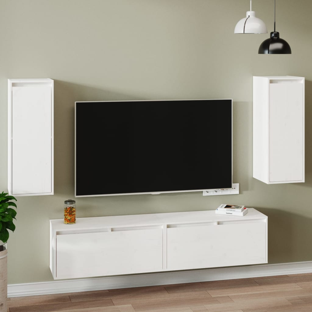 vidaXL Wall Cabinets 2 pcs White 30x30x80 cm Solid Wood Pine