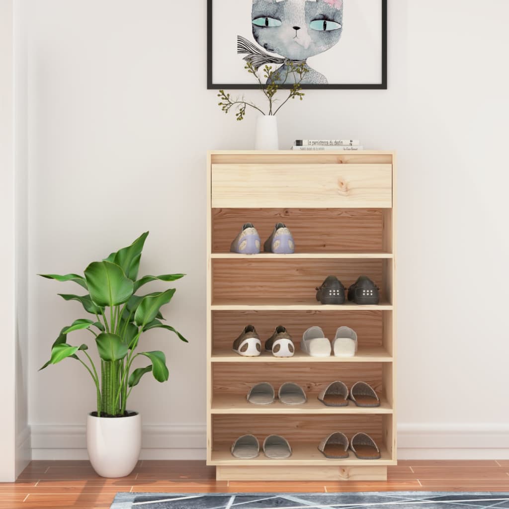 vidaXL Shoe Cabinet 60x34x105 cm Solid Wood Pine