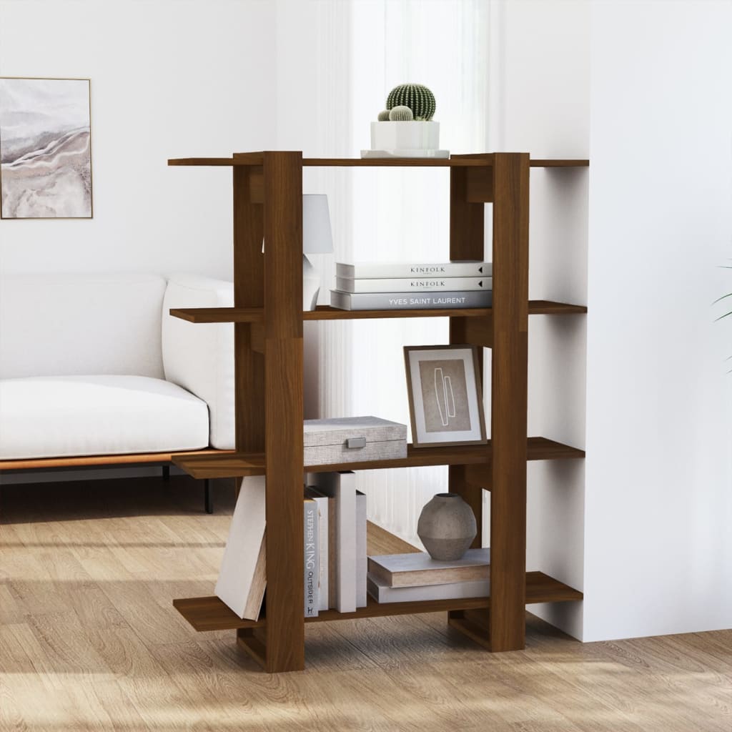vidaXL Book Cabinet/Room Divider Brown Oak 100x30x123.5 cm