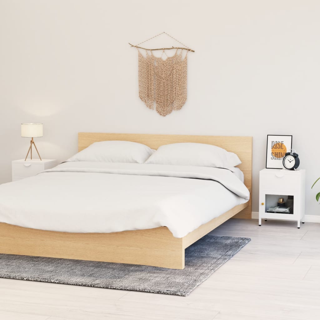 vidaXL Nightstands 2 pcs White 40x30x54.5 cm Steel and Glass