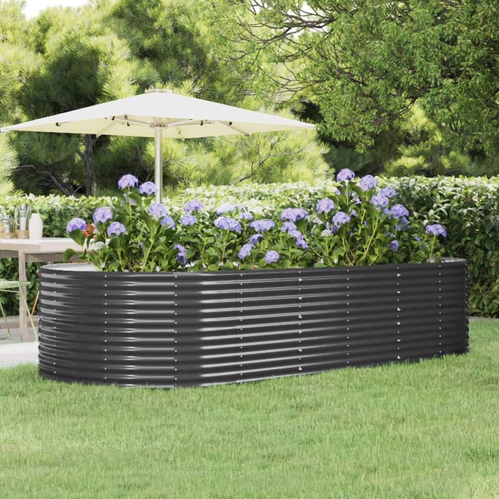 vidaXL Garden Raised Bed Anthracite 291x140x68 cm Powder-coated Steel