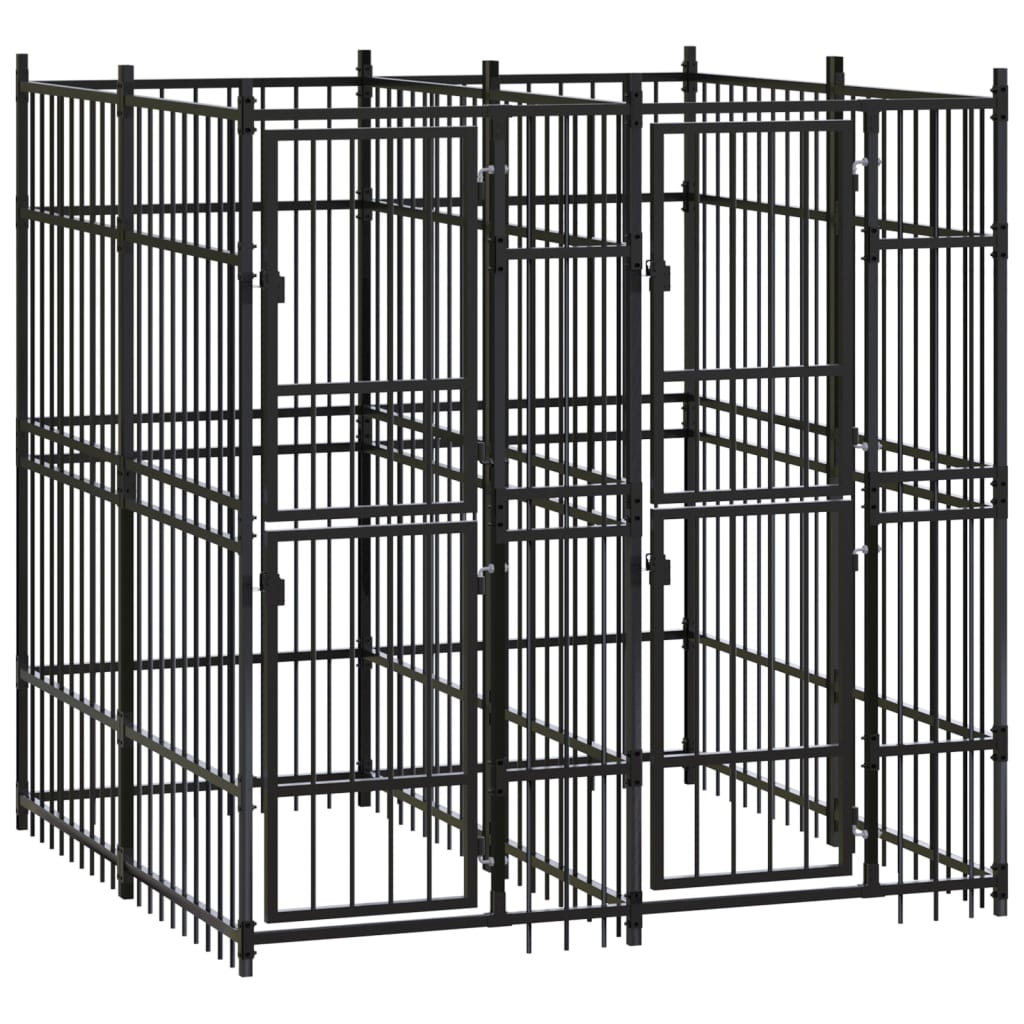 vidaXL Outdoor Dog Kennel Steel 3.69 må_