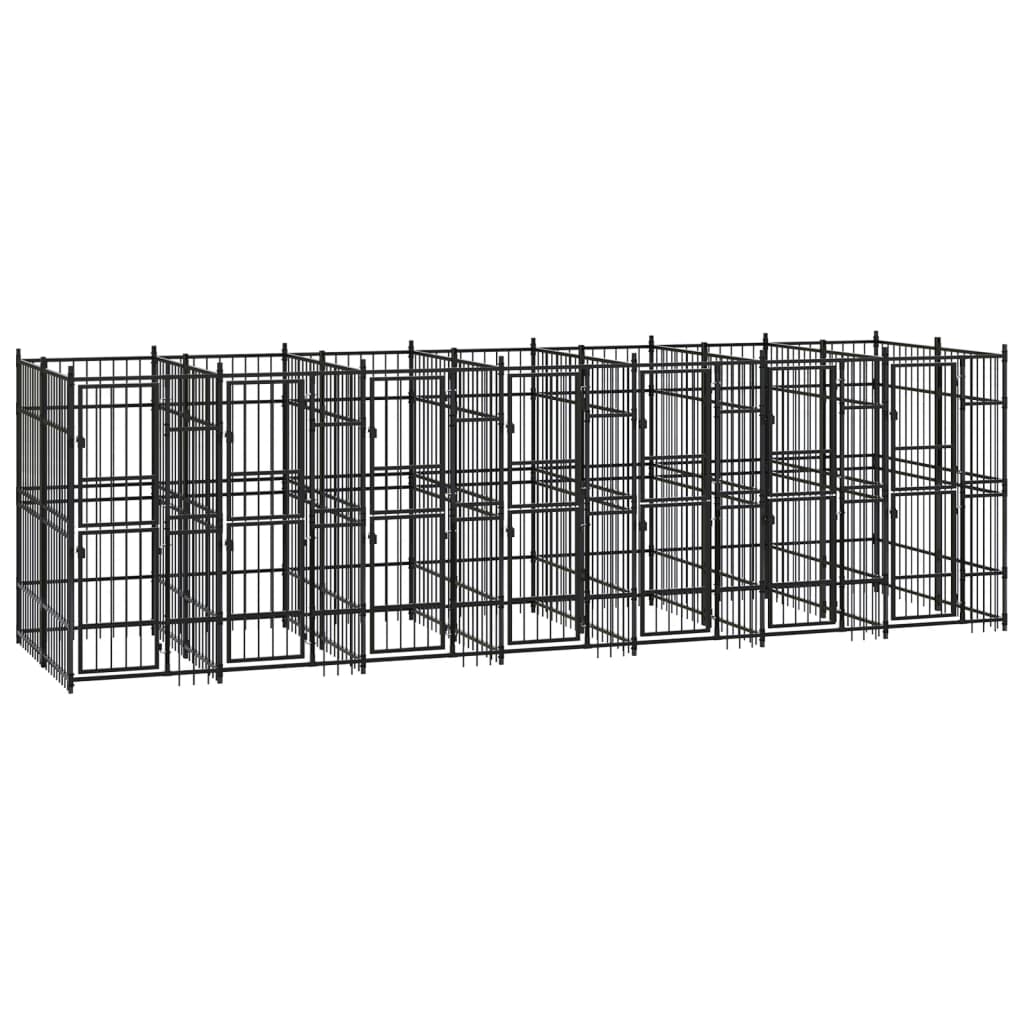 vidaXL Outdoor Dog Kennel Steel 12.9 må_