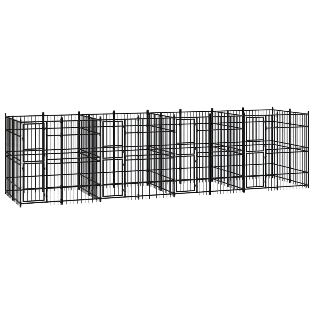 vidaXL Outdoor Dog Kennel Steel 14.75 må_