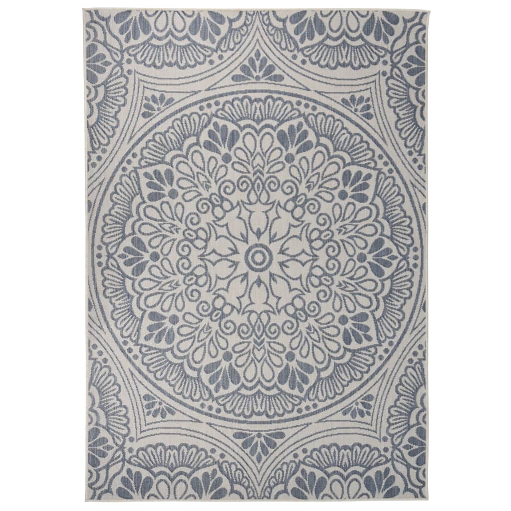 vidaXL Outdoor Flatweave Rug 160x230 cm Blue Pattern