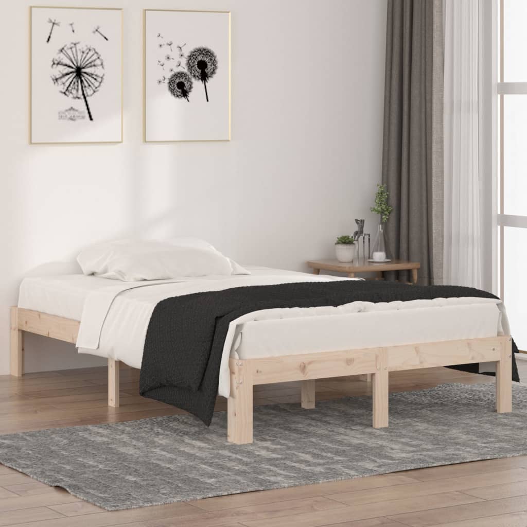 vidaXL Bed Frame Solid Wood 120x190 cm Small Double