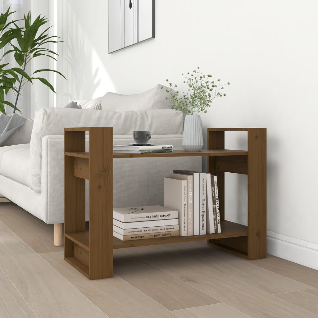 vidaXL Book Cabinet/Room Divider Honey Brown 80x35x56.5 cm Solid Wood