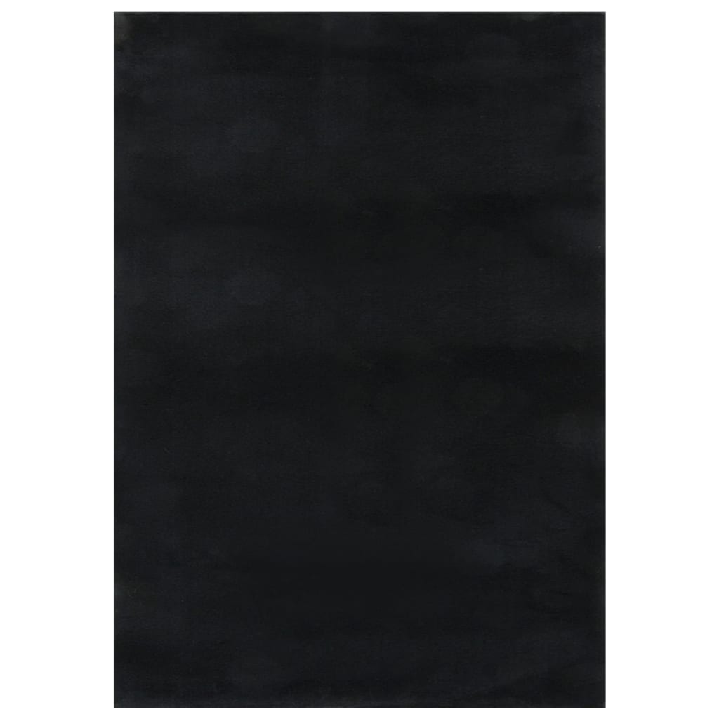 vidaXL Washable Rug Soft Shaggy 120x170 cm Anti Slip Black