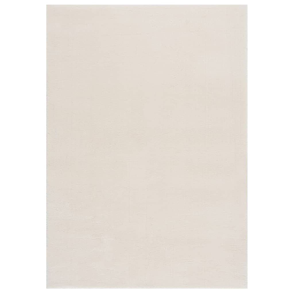 vidaXL Washable Rug Soft Shaggy 120x170 cm Anti Slip Cream
