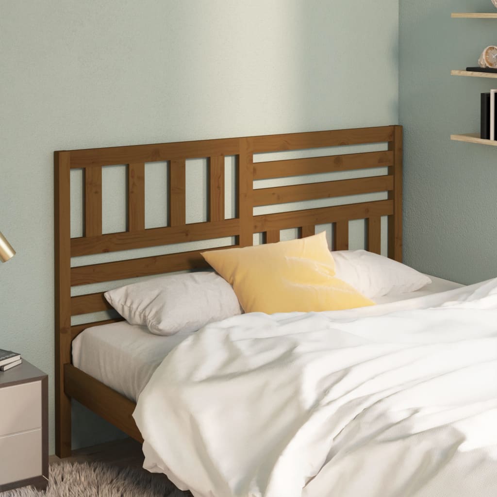 vidaXL Bed Headboard Honey Brown 126x4x100 cm Solid Wood Pine