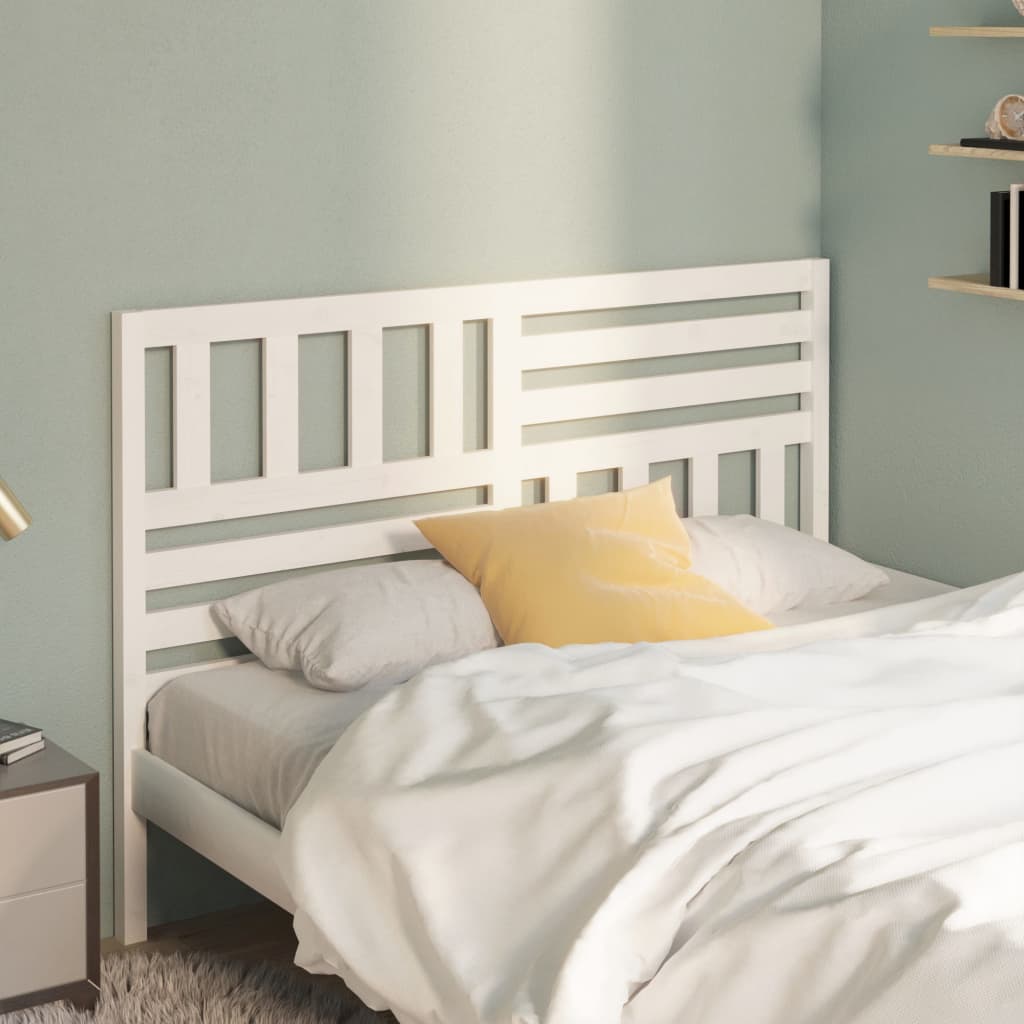 vidaXL Bed Headboard White 141x4x100 cm Solid Wood Pine