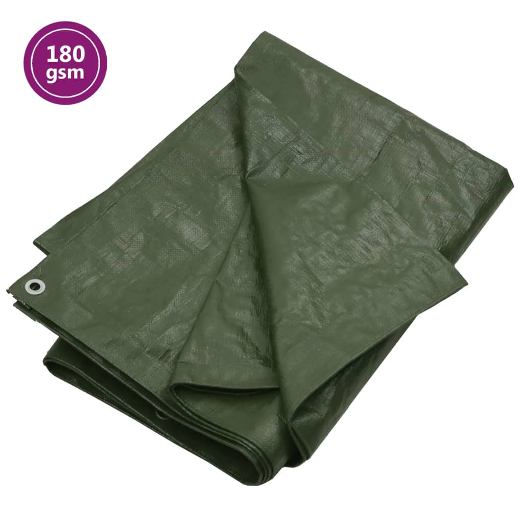 vidaXL Tarpaulin 180 g/må_ 3x3 m Green HDPE