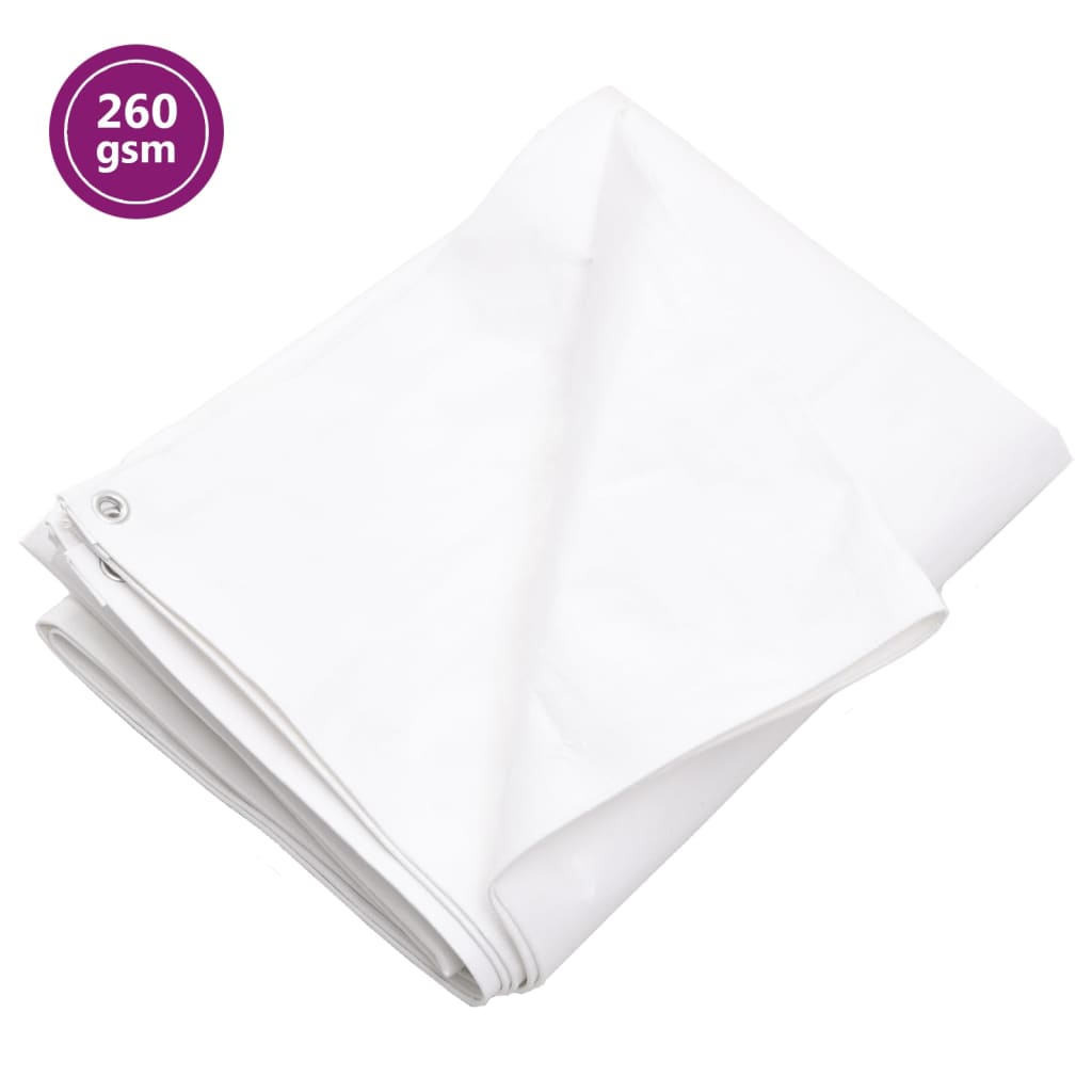 vidaXL Tarpaulin 260 g/må_ 3x6 m White HDPE