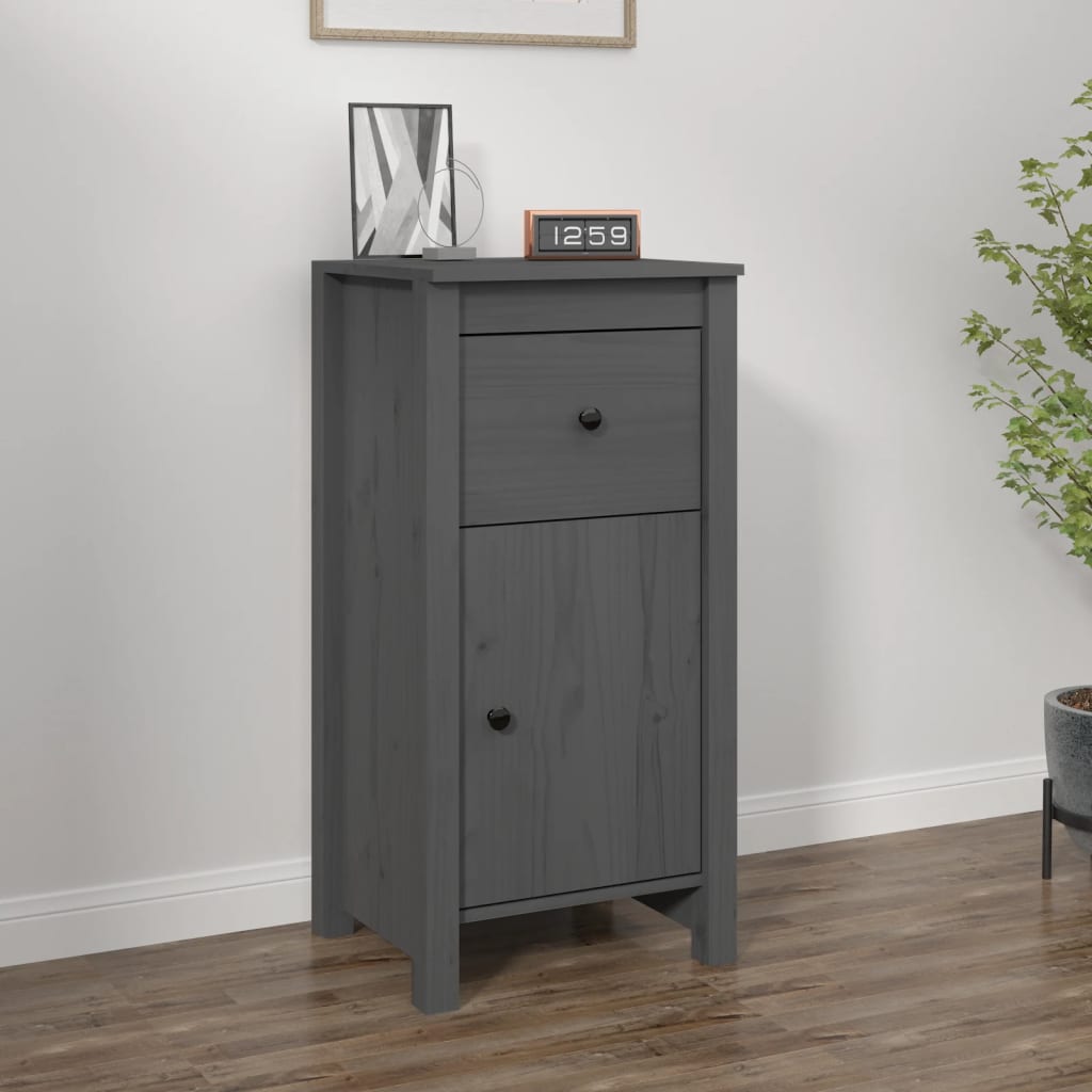 vidaXL Sideboard Grey 40x35x80 cm Solid Wood Pine