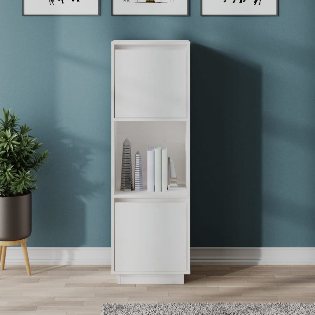 vidaXL Highboard White 38x35x117 cm Solid Wood Pine