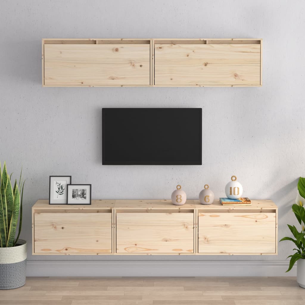 vidaXL TV Cabinets 5 pcs Solid Wood Pine