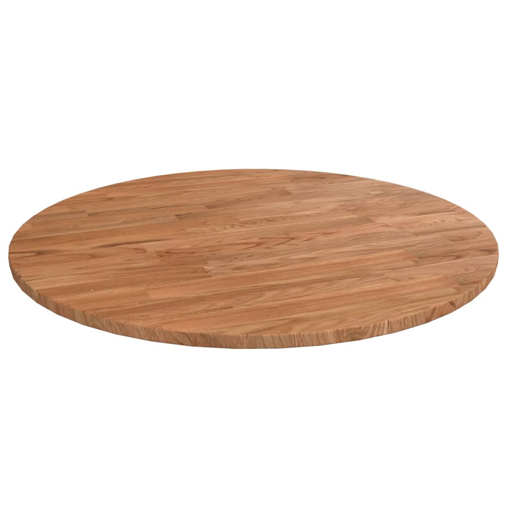 vidaXL Round Table Top Light Brown Ì÷50x1.5 cm Treated Solid Wood Oak