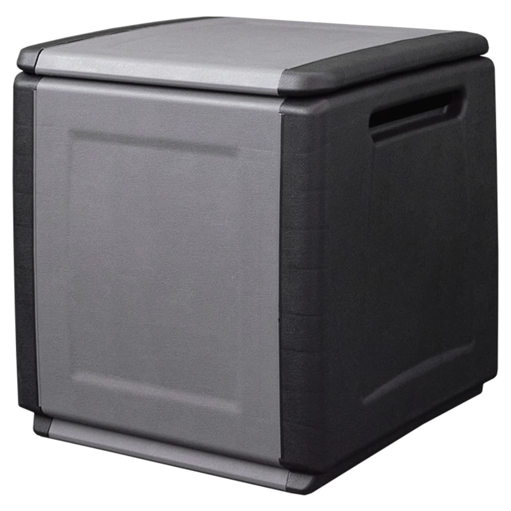 vidaXL Garden Storage Box 54x53x57 cm 130 L Dark Grey and Black