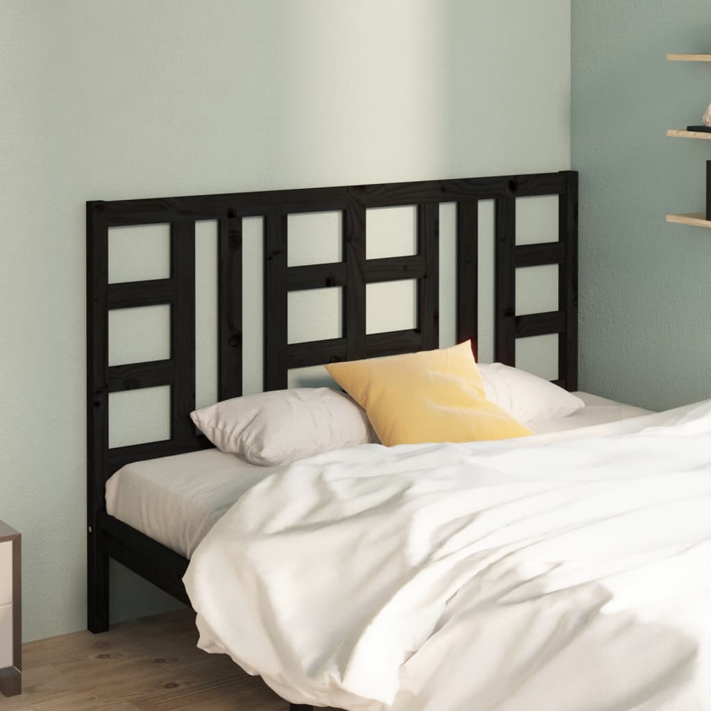 vidaXL Bed Headboard Black 156x4x100 cm Solid Wood Pine