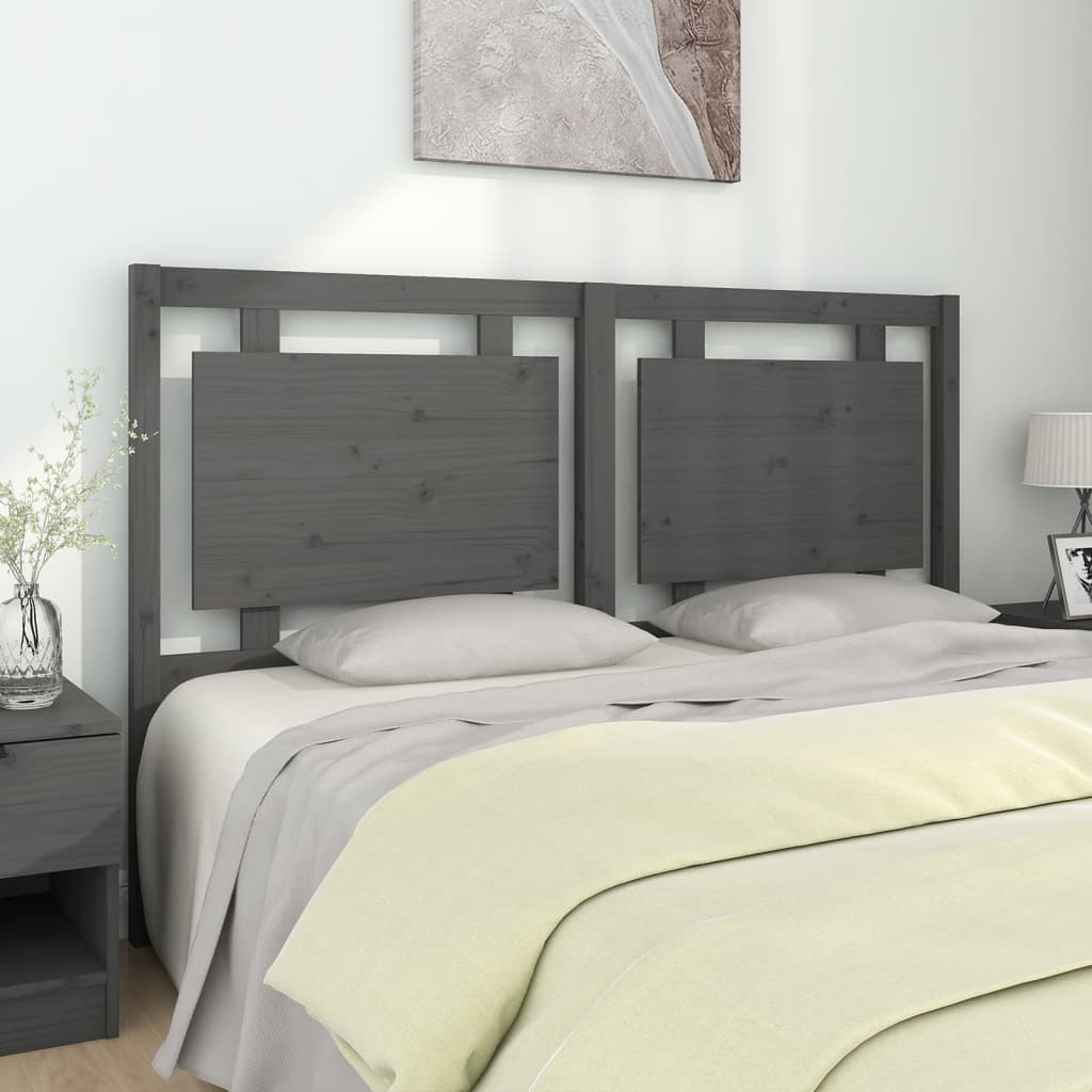 vidaXL Bed Headboard Grey 155.5x4x100 cm Solid Pine Wood