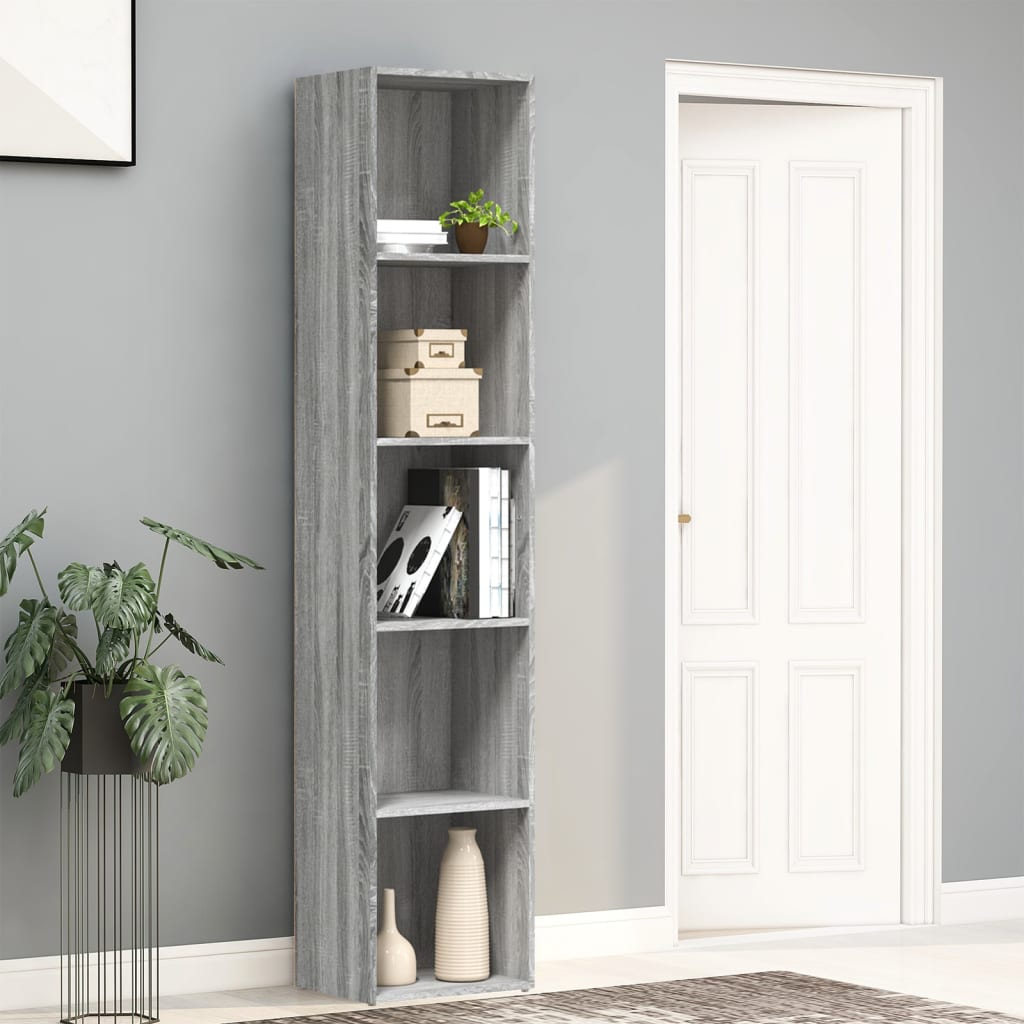 vidaXL Book Cabinet Grey Sonoma 40x30x189 cm Engineered Wood
