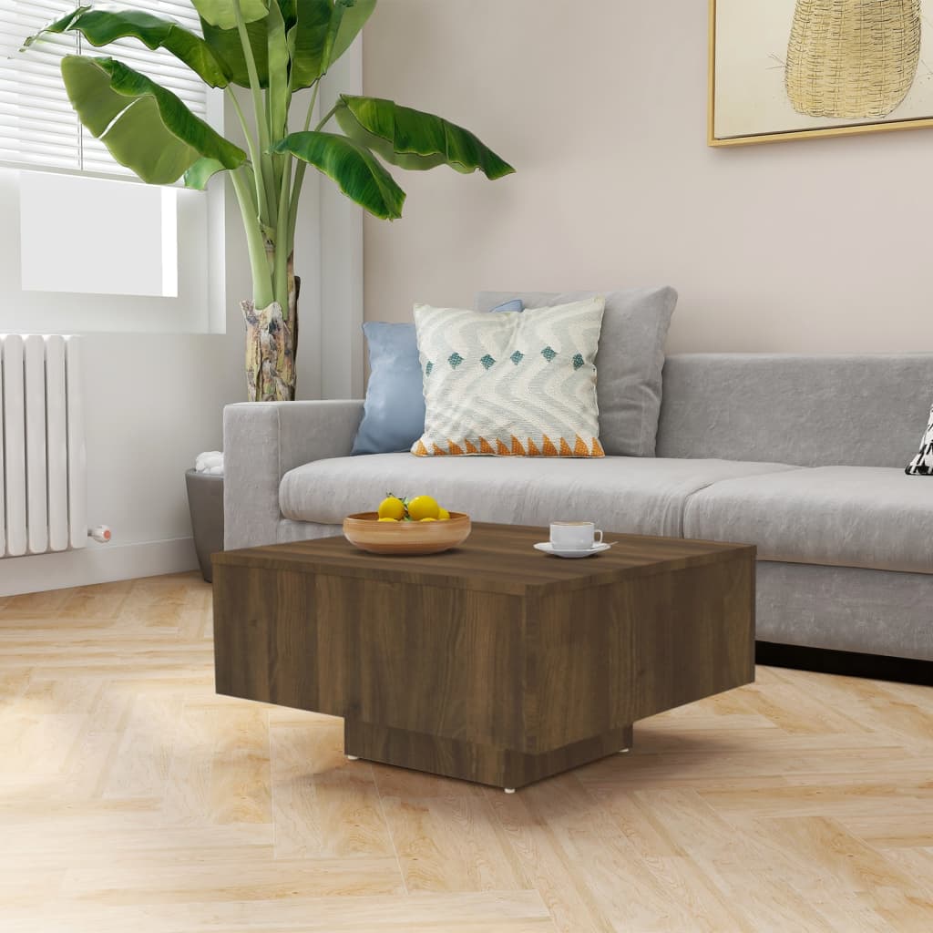 vidaXL Coffee Table Brown Oak 60x60x31.5 cm Engineered Wood