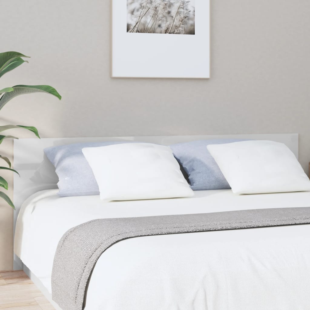 vidaXL Bed Headboard High Gloss White 200x1.5x80 cm Engineered Wood