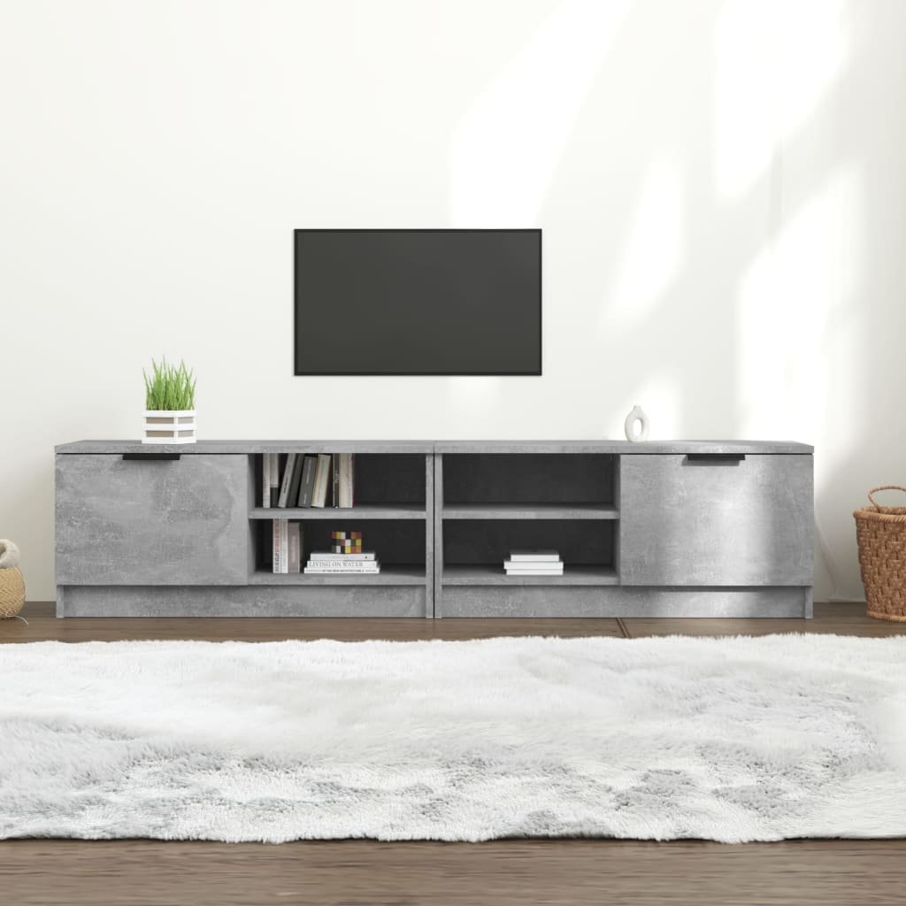 vidaXL TV Cabinets 2 pcs Concrete Grey 80x35x36.5 cm Engineered Wood
